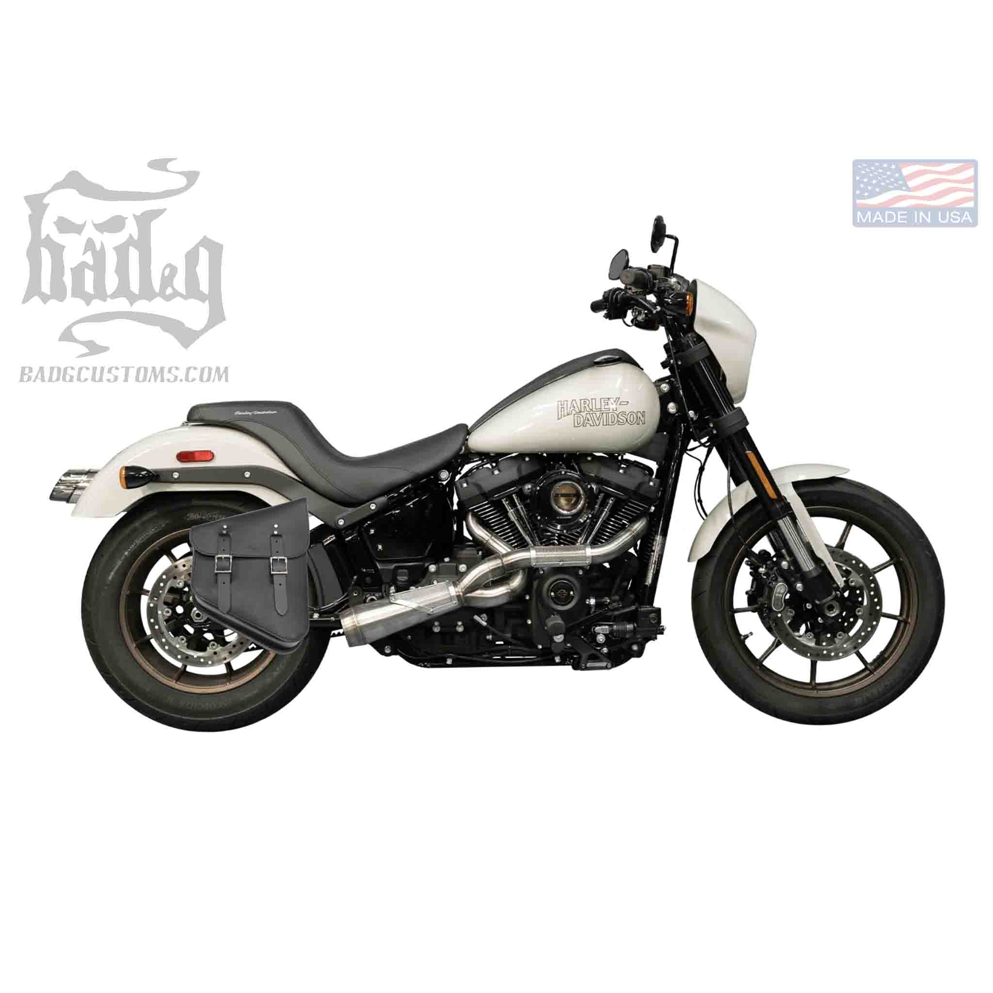 Upgrade your Harley-Davidson® Softail with the SHR01 Right Side Swingarm Solo Bag. Hand crafted in USA with premium leather and top quality hardware. Designed to fit all Pre-2017 Harley-Davidson® Softail models*. Durable and stylish, it features easy installation and it's the perfect fit for your motorcycle.