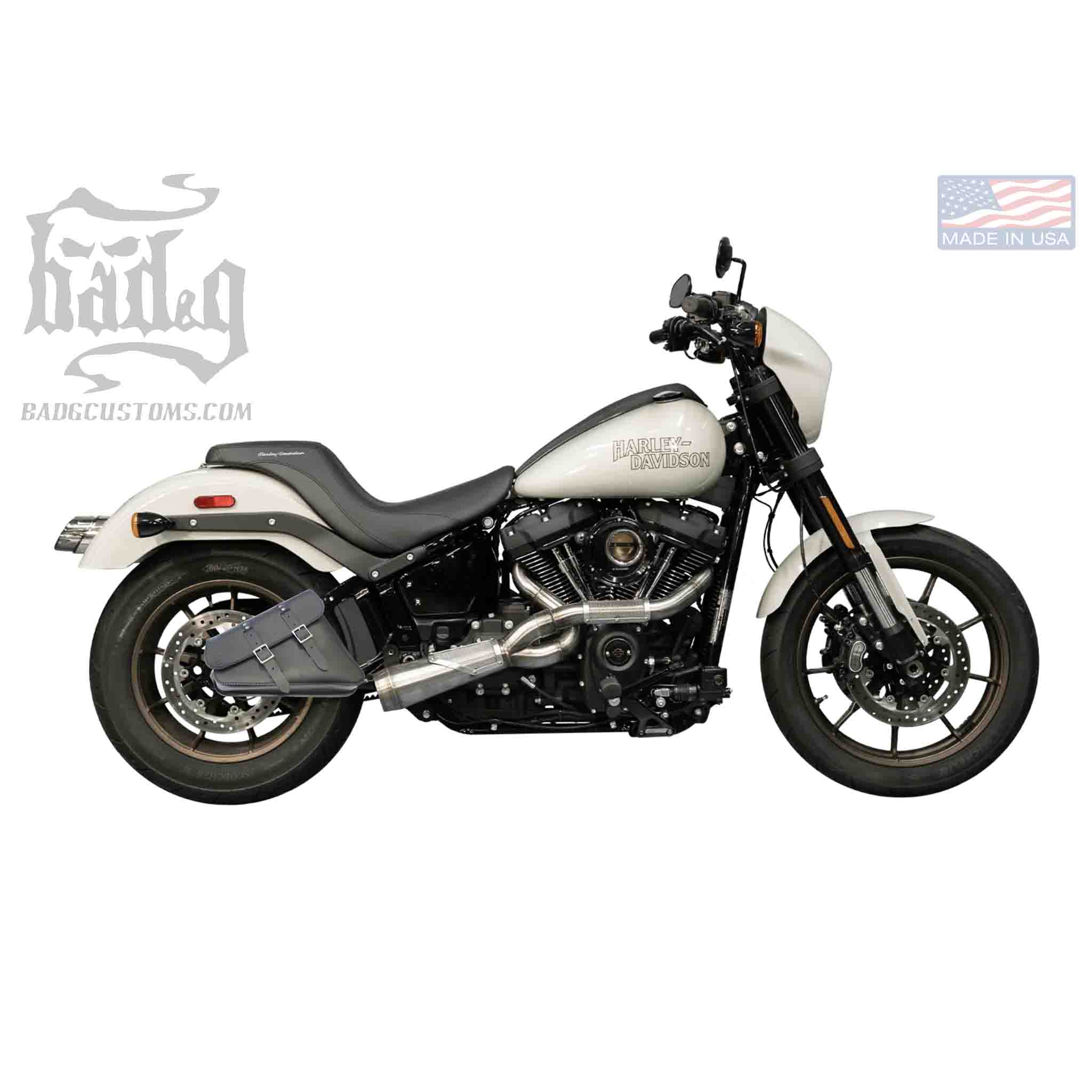 Upgrade your Harley-Davidson® Softail with the SHR06 Right Side Swingarm Solo Bag. Hand crafted in USA with premium leather and top quality hardware. Designed to fit all 2018-Later Harley-Davidson® Softail models*. Durable and stylish, it features easy installation and it's the perfect fit for your motorcycle.