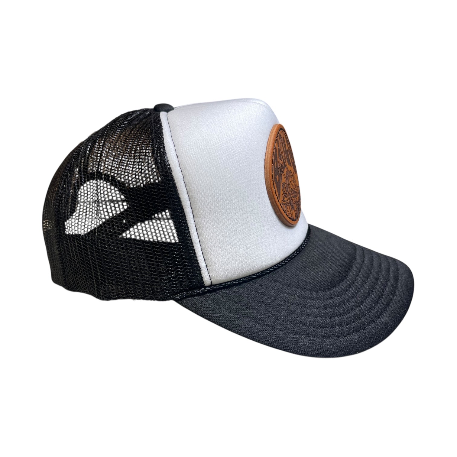 BAD&G LEATHERHEAD Motorcycle Cap Trucker Style Snap Back Hat