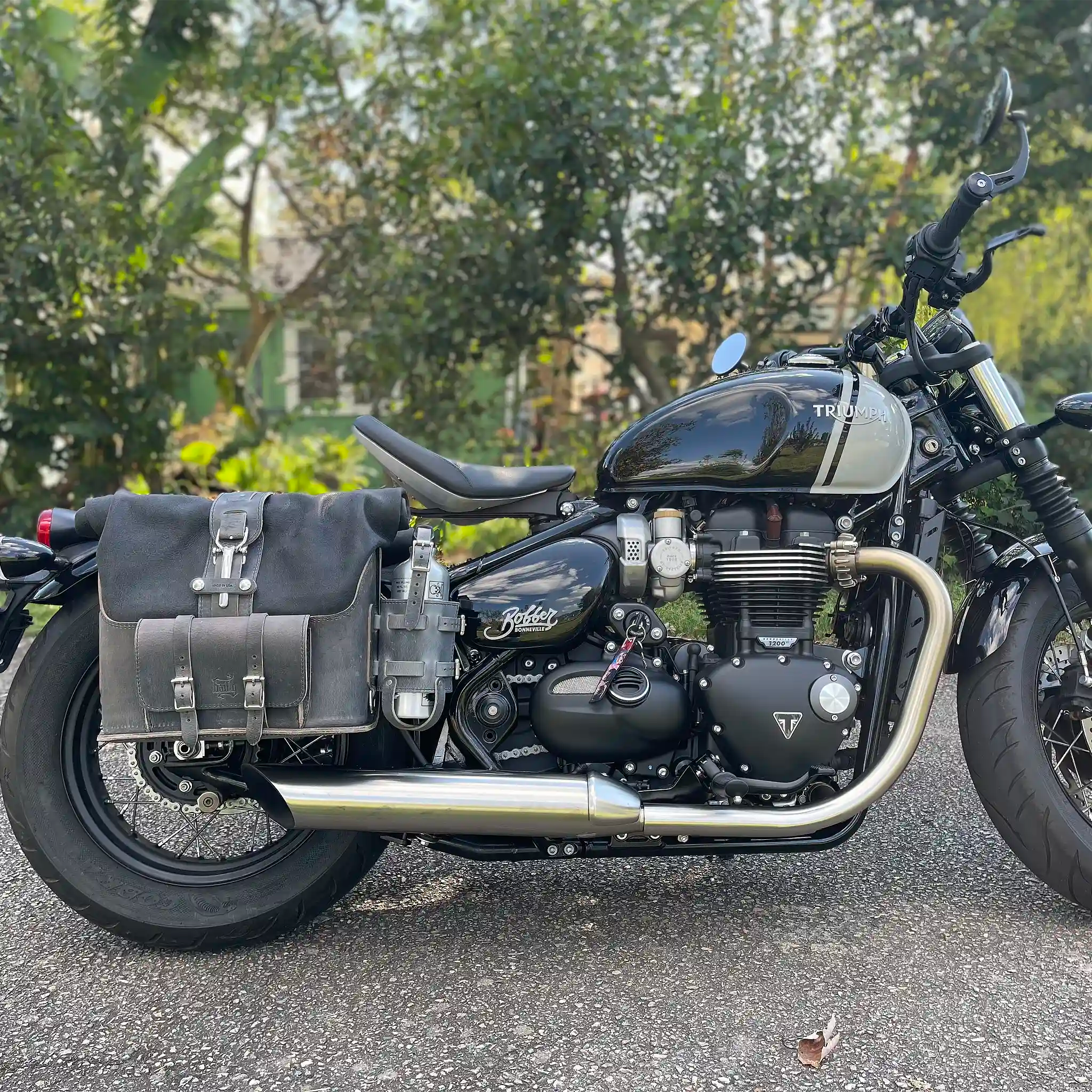 Universal Leather Rolltop Panniers / Saddlebags - TBP02 (Pair)